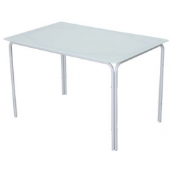 Mesa hierro cristal gris 117 x 77 x 72 cm