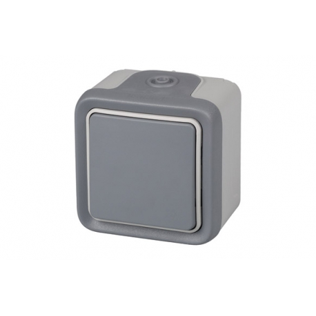 Pulsador superficie gris ip55 plexo