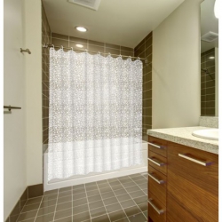 Cortina de baño caldea pvc 180 x 200 tranparente