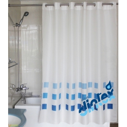 Cortina de baño llas poliester 180 x 200 blanco-azul