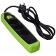 Base multiple silicona 3t+2usb cable 2m negro/verde