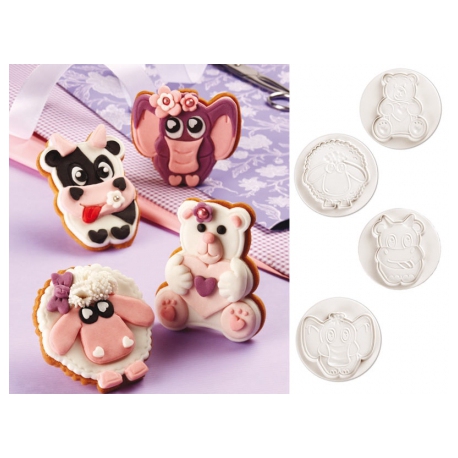 Cortador de galletas con expulsor set animales