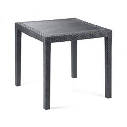 Mesa jardin cuadrada 80 x 80 cm ratan king antracita