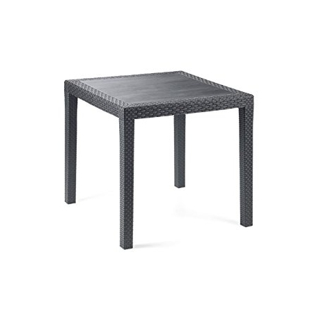 Mesa jardin cuadrada 80 x 80 cm ratan king antracita