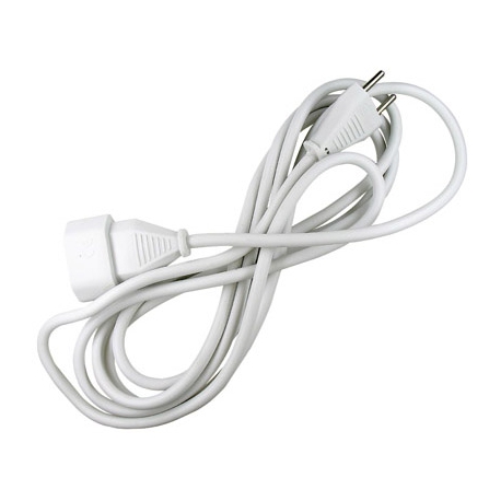 Prolongador cable 2 x 1mm blanco 10a - 3 metros