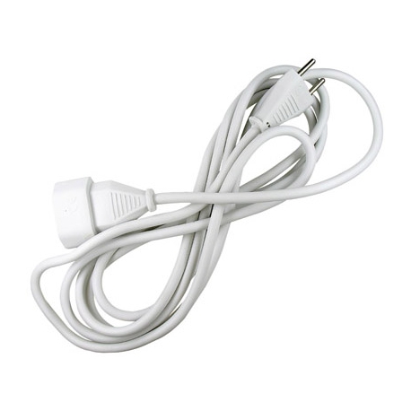 Prolongador cable 2 x 1mm blanco 10a - 5 metros