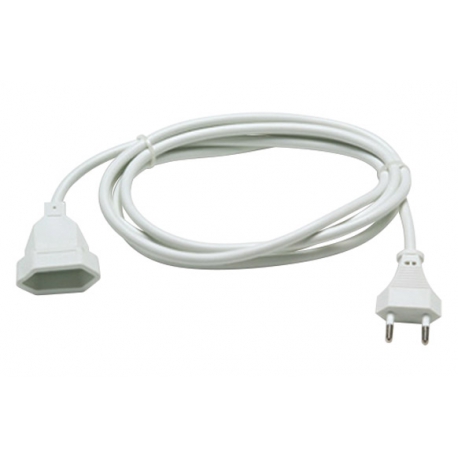 Prolongador cable 2 x 1mm blanco 10a - 2 metros