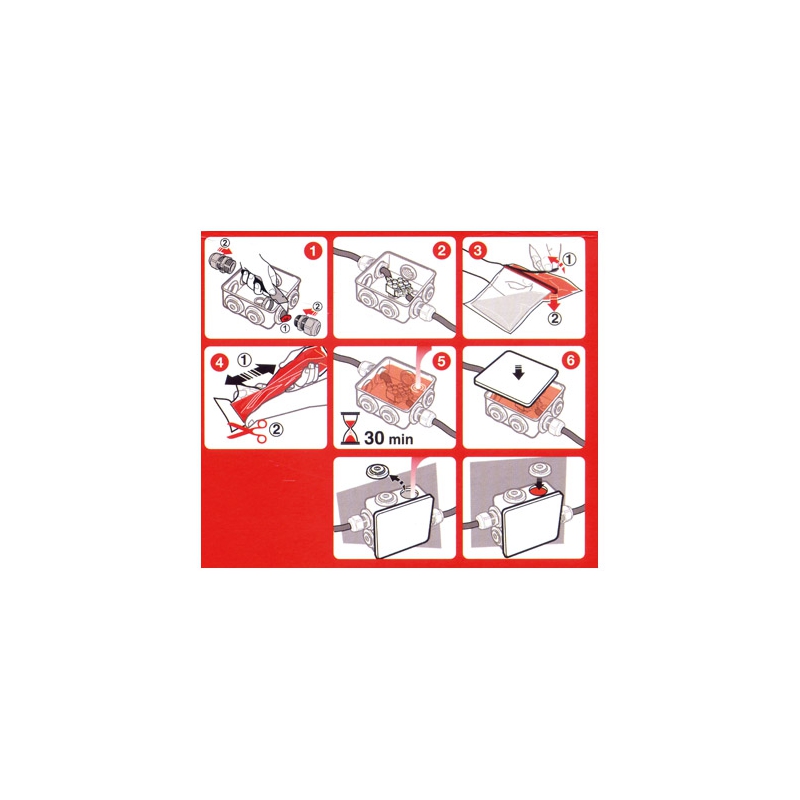 Connexion antihumedad con gel aislante 80x80x36mm