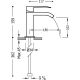 Monomando lavabo tres cuadro caÑo cascada maneta 159 mm 006.101.01