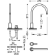 Monomando lavabo repisa tres exclusive study 373mm cromo 26110501