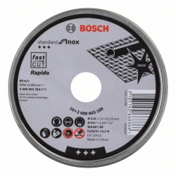 Disco de corte recto bosch 115 x 1 mm inox rapido - lata 10 discos