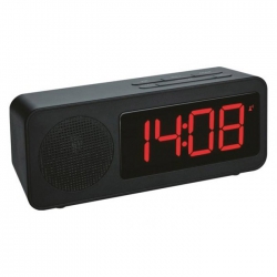Reloj despertador con radio tfa negro