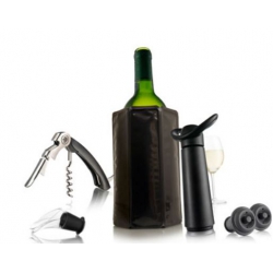 Estuche vino vacuvin essential black