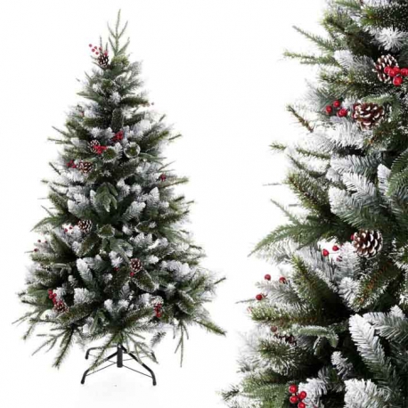 Arbol navidad mixto nieve 180 cm pvc