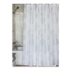 Cortina de baño espiral poliester 180 x 200 plata