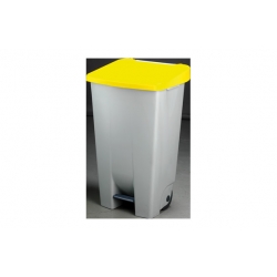 Contenedor selectivo denox con pedal y ruedas 120 litros amarillo