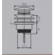 Valvula clickclack laton cromada wirquin 1.1/4" tornillo universal