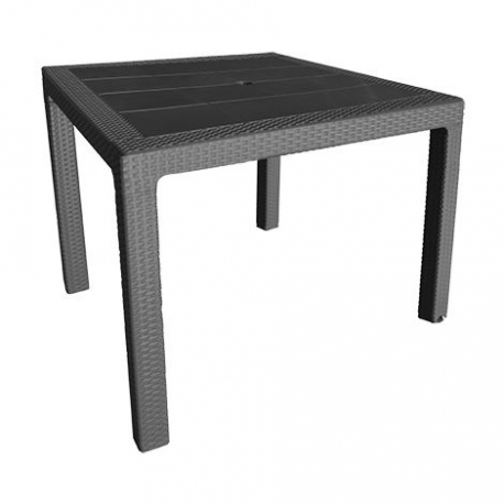 Mesa resina ratan 80x80 cm elegance negro