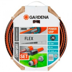 Manguera flex gardena ø 15 mm 20 m con accesorios