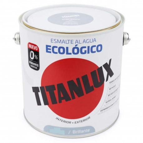 Esmalte ecologico al agua titan blanco brillante 750 ml