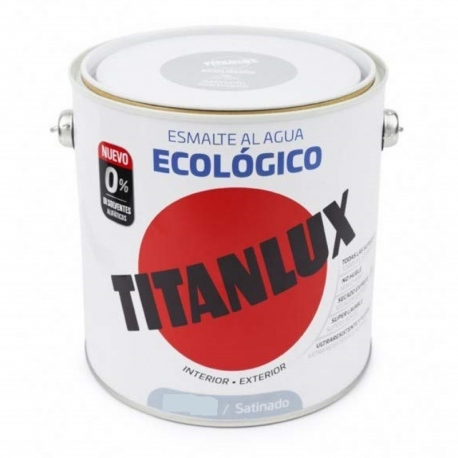 Esmalte ecologico al agua titan blanco satinado 750 ml