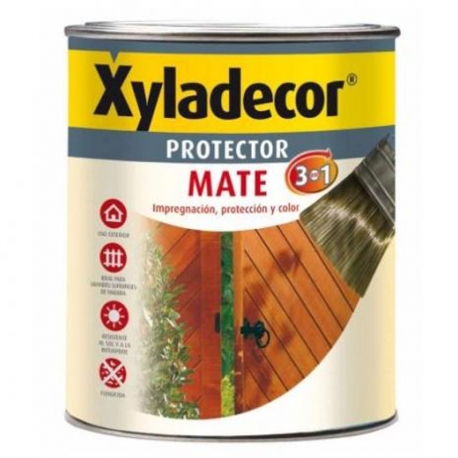 Protector madera extra 3 en 1 xyladecor castaÑo mate 750 ml