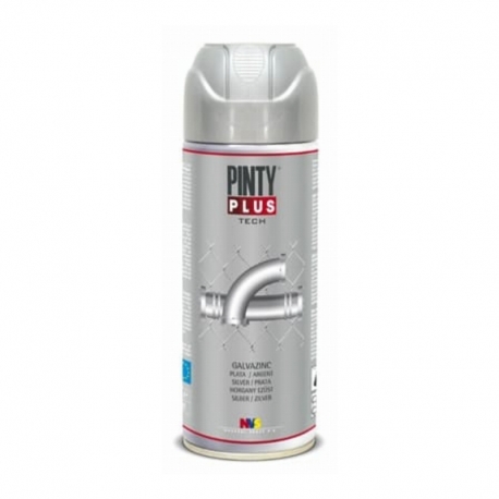 Pintura spray galvazinado pintyplus plata 520 cc