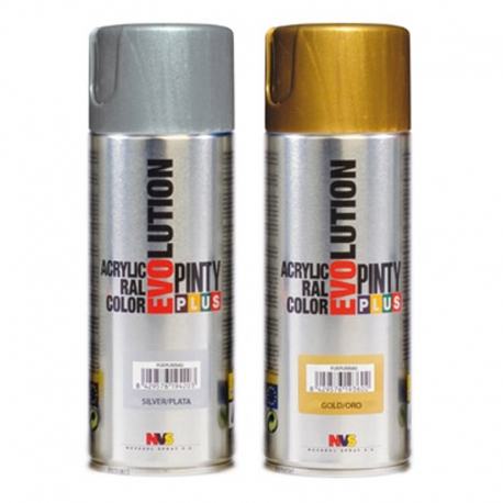 Pintura spray acrilica pintyplus plata purpurina 520 cc ral p150