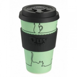 Taza bamboo con tapa 400 ml sky gato