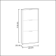 Zapatero forex 3 puertas 113x60x22 cm blanco