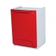 Cubo de reciclaje individual modular apilable rojo