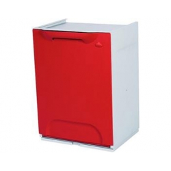 Cubo de reciclaje individual modular apilable rojo
