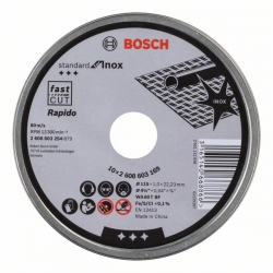 Disco de corte recto bosch 125 x 1 mm inox rapido - 10 discos