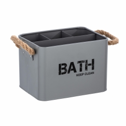 Cesta de baño con compartimentos gris