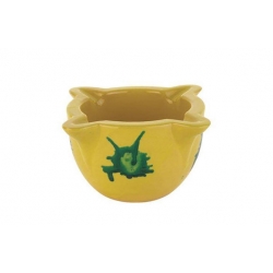 Mortero de cocina amarillo ceramica 15 cm