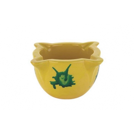 Mortero de cocina amarillo ceramica 15 cm