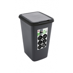 Cubo plastico green bin reciclado 50 l negro antracita