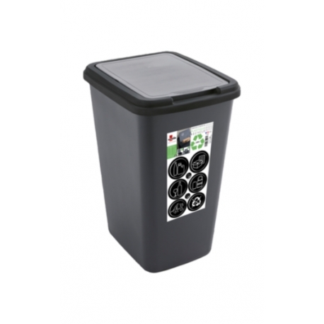 Cubo plastico green bin reciclado 50 l negro antracita