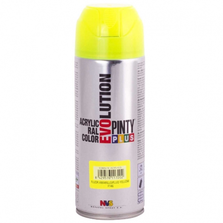 Pintura spray acrilica pintyplus amarillo fluorescente 520 cc