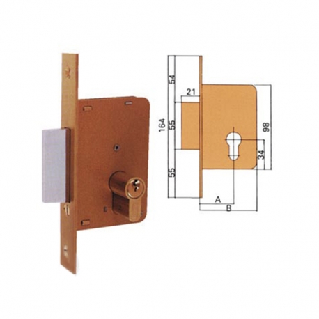 Cerradura ezcurra 4200 solo llave entrada 35mm cromada embutir