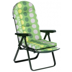 Silla relax con reposapies acero verde 797vor