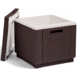 Mesa nevera ratan resina ice cube marron