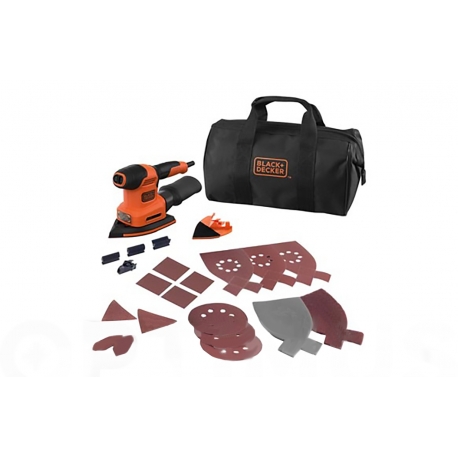 Lijadora multi stanley black & decker iberica 200 w + accesorios y bolsa