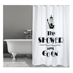 Cortina de baño shower blanca y negra 180 x 200 cm