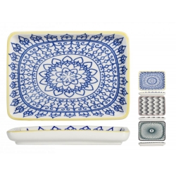 Bandeja rectangular porcelana h&h multidecorado