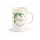 Taza mug porcelana new bone china hojas