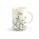 Taza mug porcelana new bone china hojas