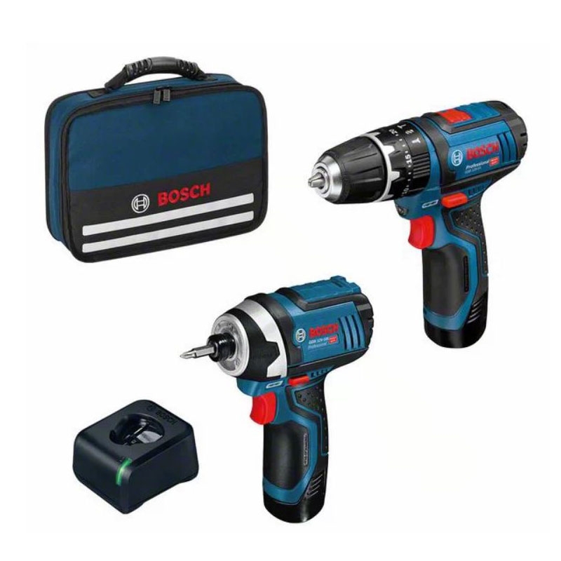 Bosch Professional GSB 12V-15 Taladro Percutor + 2 x Baterias + Juego Brocas  + Maletin - Mundo Consumible Tienda Informática Juguetería Artes Graficas