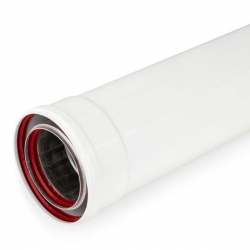 Tubo coaxial estanco m-h aluminio 80-110x1000