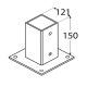 Pletina cuadrada base plana 121 x 150 x 200 mm